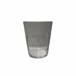 Vaso de sidra decorativo de cristal con grabado láser